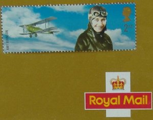 Amy Johnson and her bi-plane 'Jason' G-AAAH, commemorated on a Royal Mail Stamp